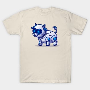 Cute Cow Robot Cartoon T-Shirt